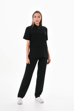 Likralı Siyah Fermuar Detaylı Cerrahi Forma