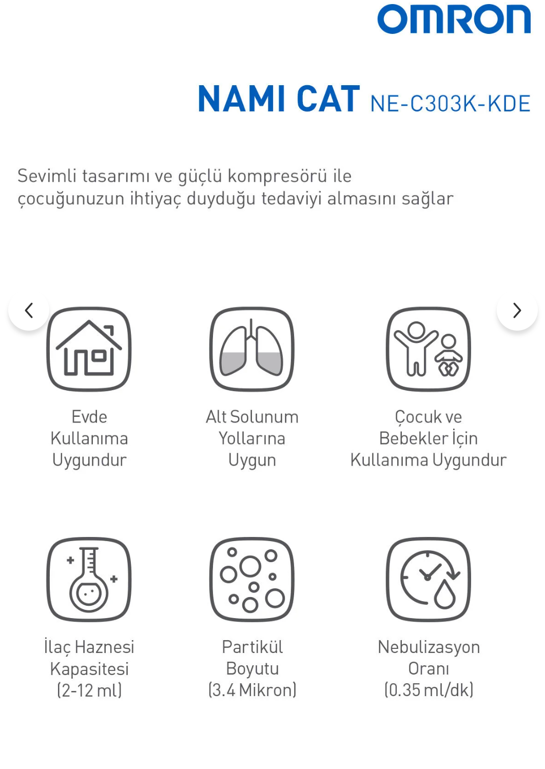 Omron Nami Cat, Çocuklara Uygun Sevimli Nebulizatör